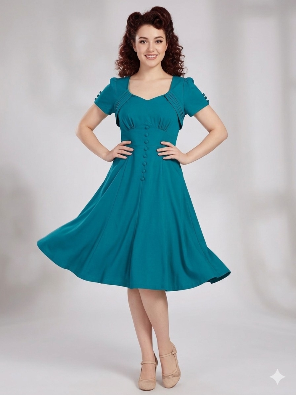 MUXXN Boutique Teal Retro 1950s Swing Dress XXL NWT